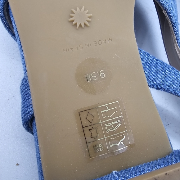 Stuart Weitzman Women’s Pearl Slingback Flats Denim Silver Toe Cap Size 9.5 - Picture 9 of 10